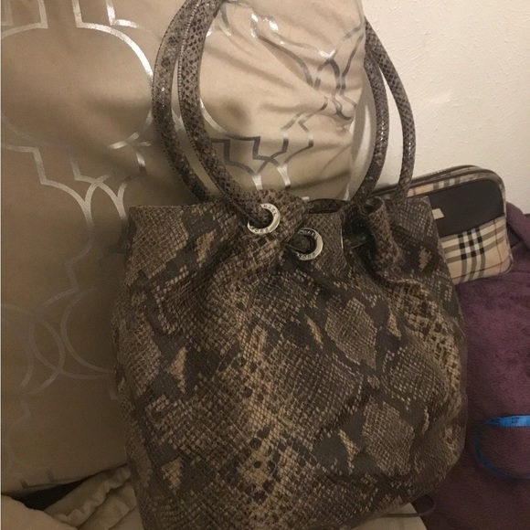 Michael Kors Snakeskin Embossed Leather Hobo Bag - Picture 4 of 16